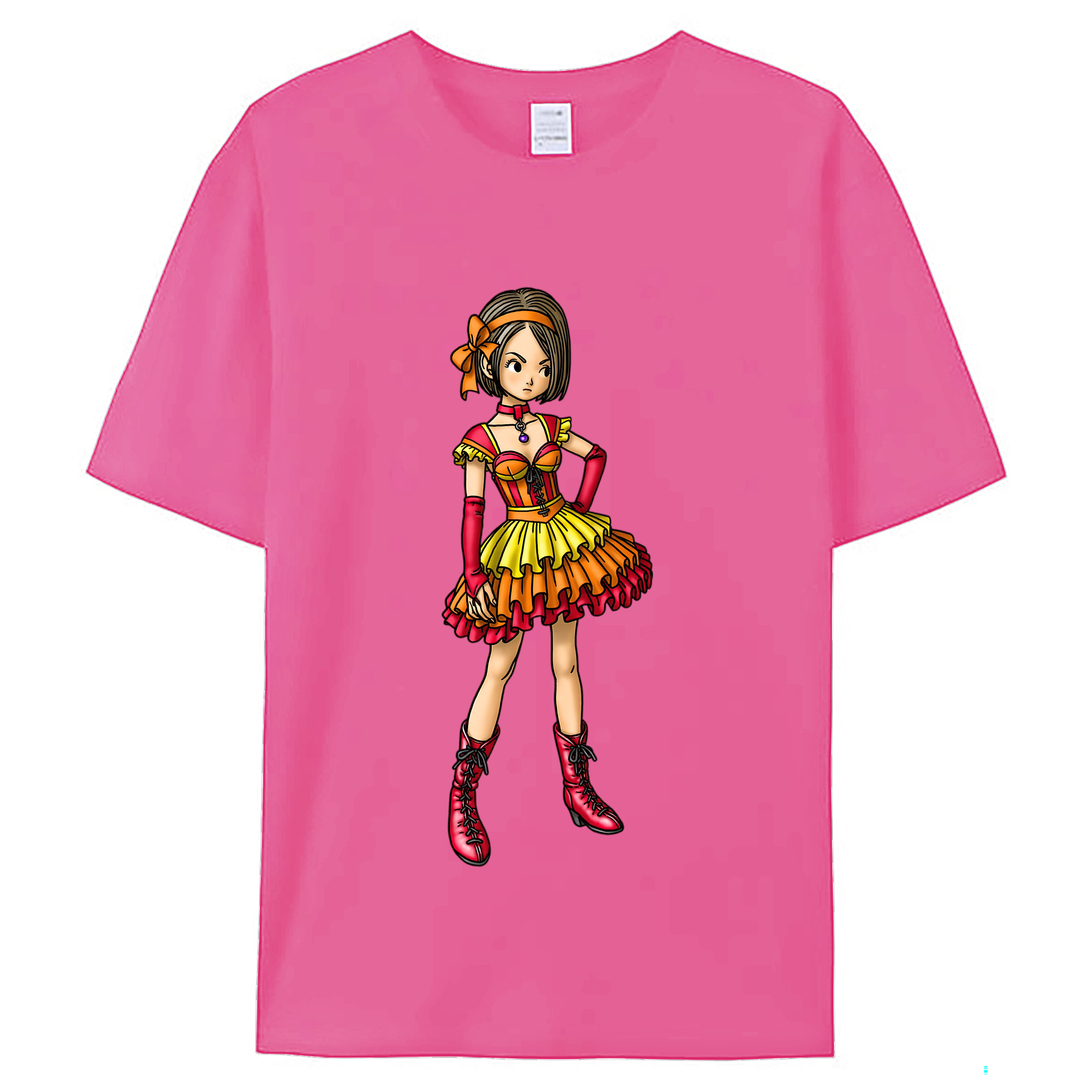 （画像用） ドラゴンクエスト Doragon Kuesuto Dragon Quest レディースカジュアルプリントTシャツ（綿100％）